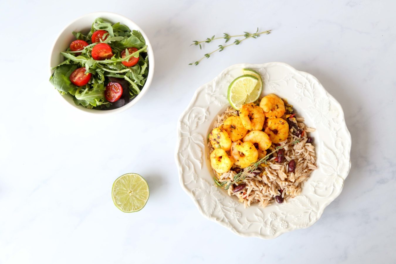 Turmeric Garlic Shrimp with Rice and Peas | Tilda