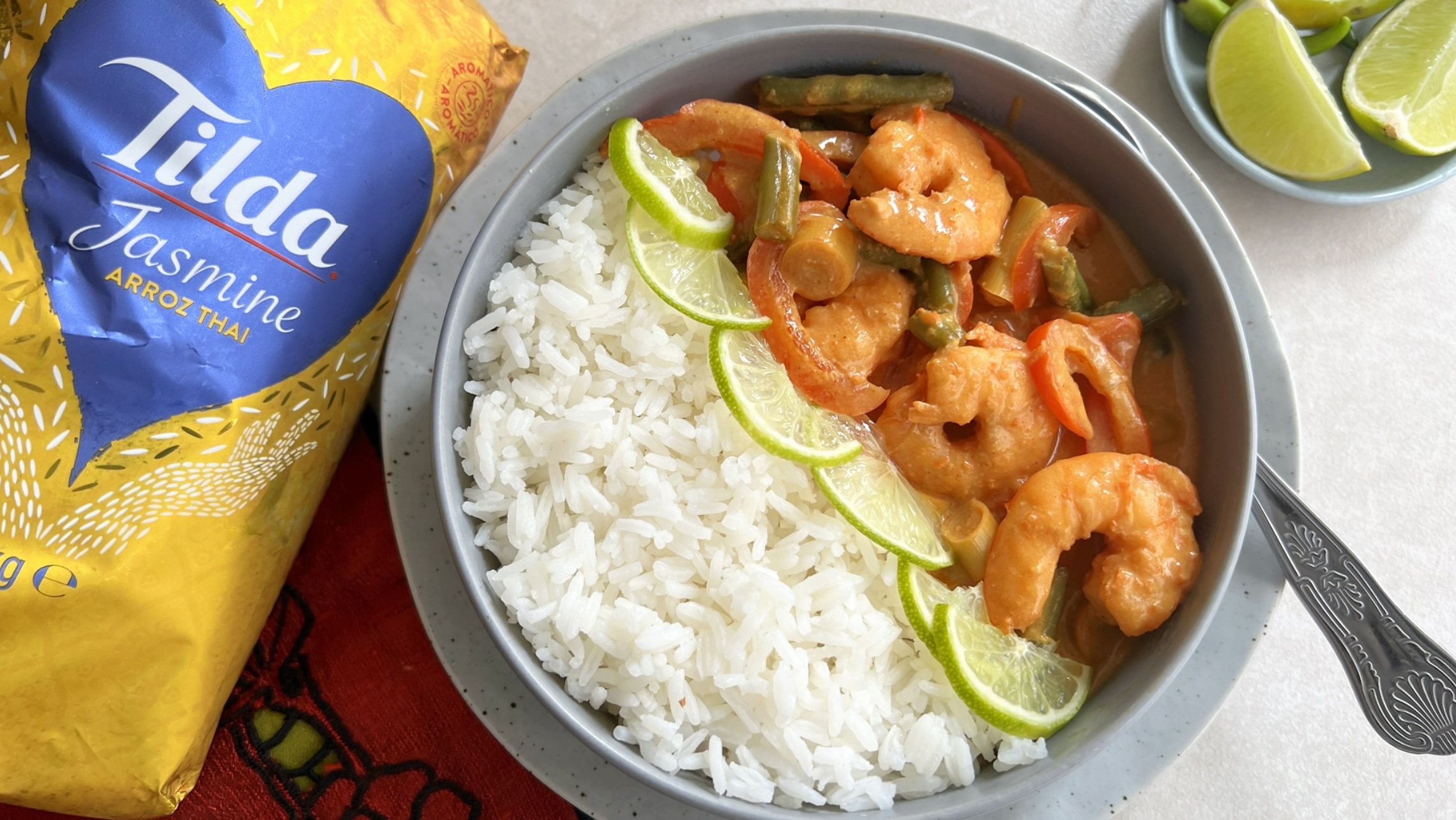 Curry de langostinos con Tilda Thai