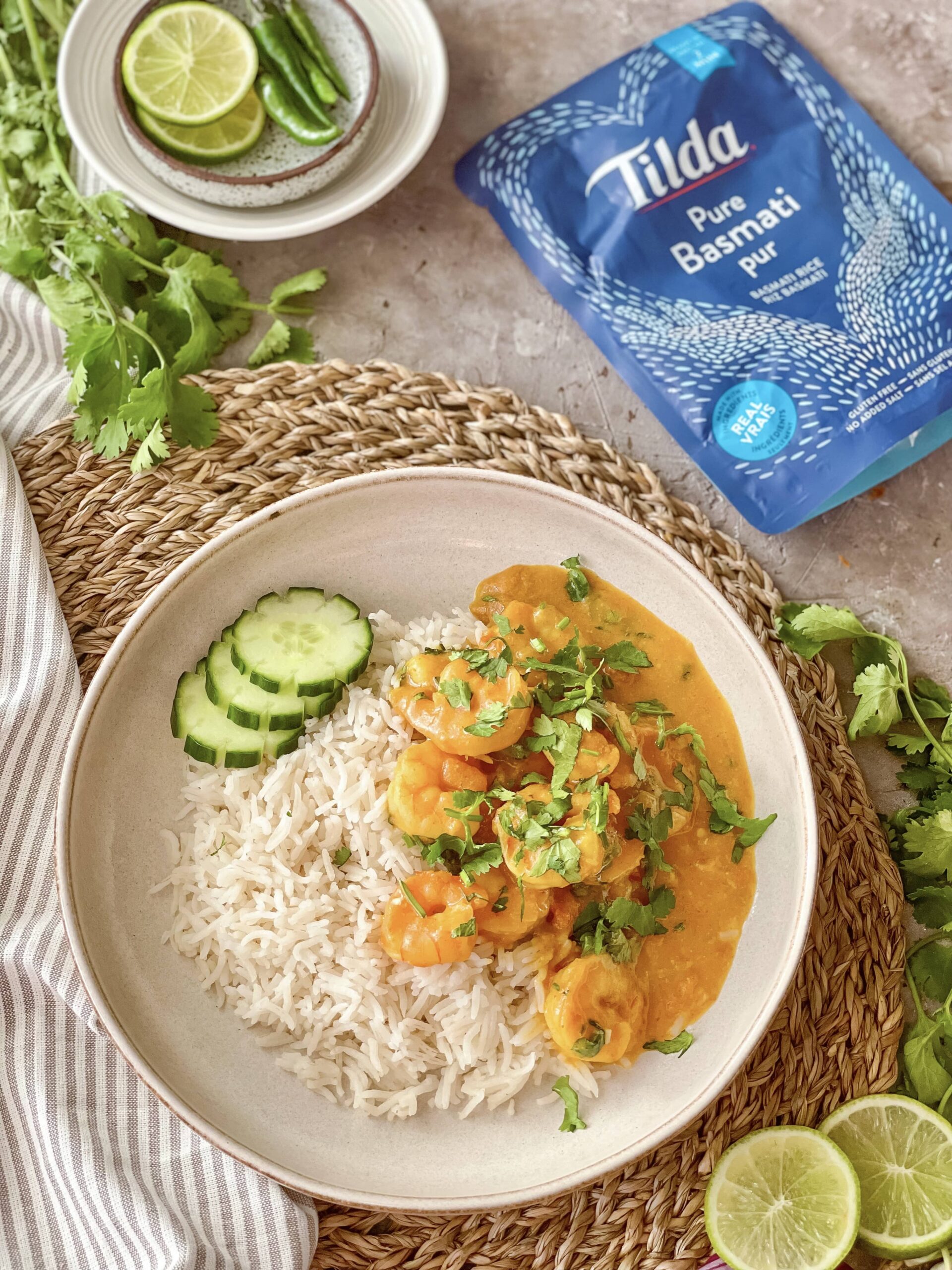Cari aux crevettes et à la noix de coco