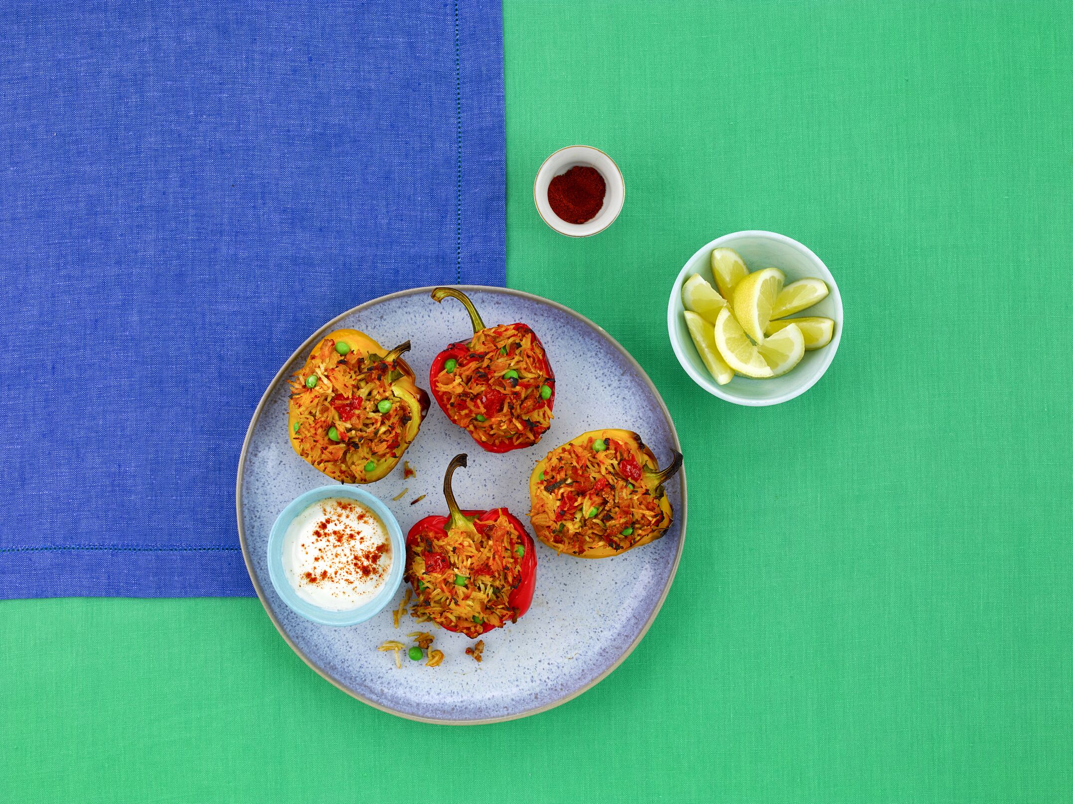 Poivrons farcis cuits au four