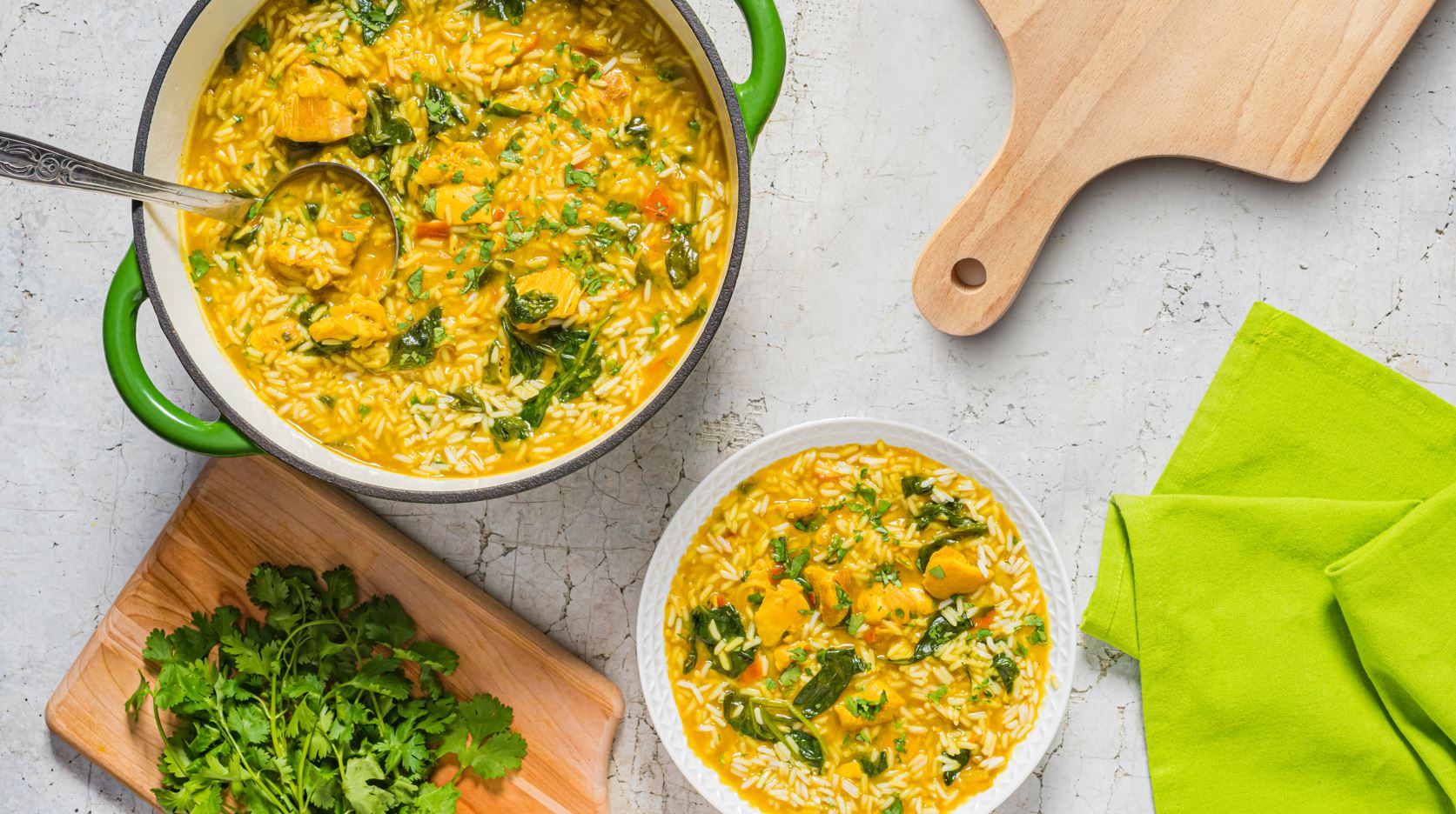 Casserole de poulet au cari vert