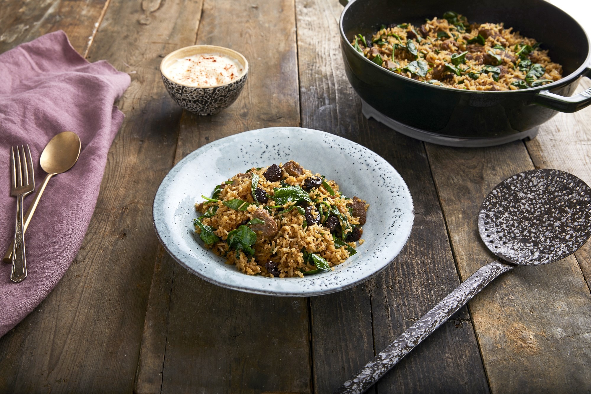 Lamb and Rice Tagine with Dried Cherries