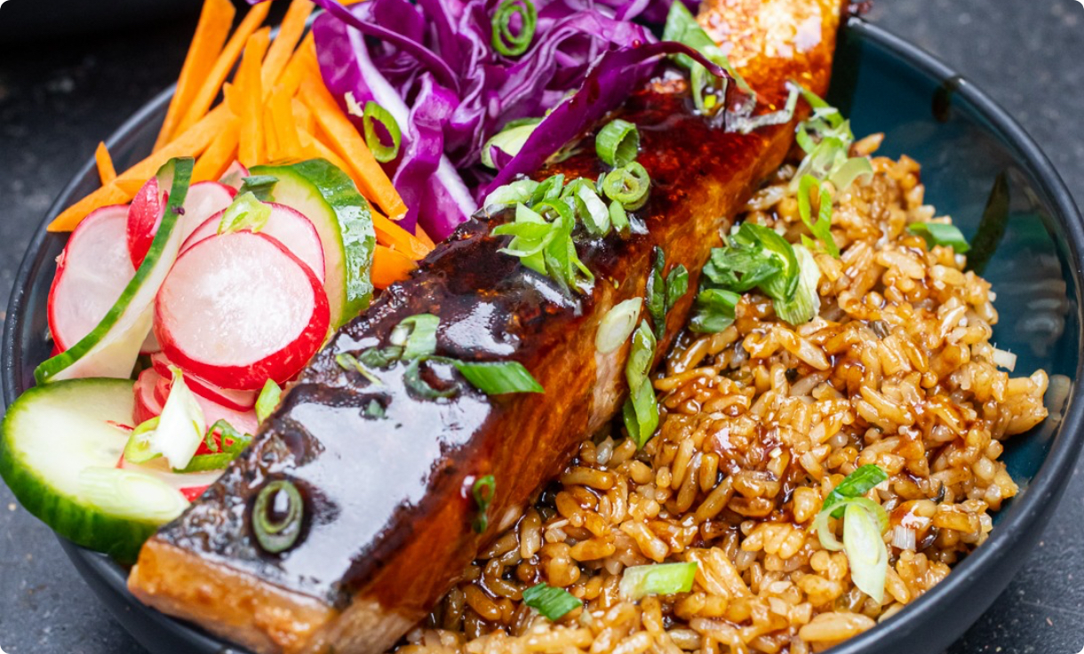 Crispy Salmon Bento Bowl Recipe | Tilda