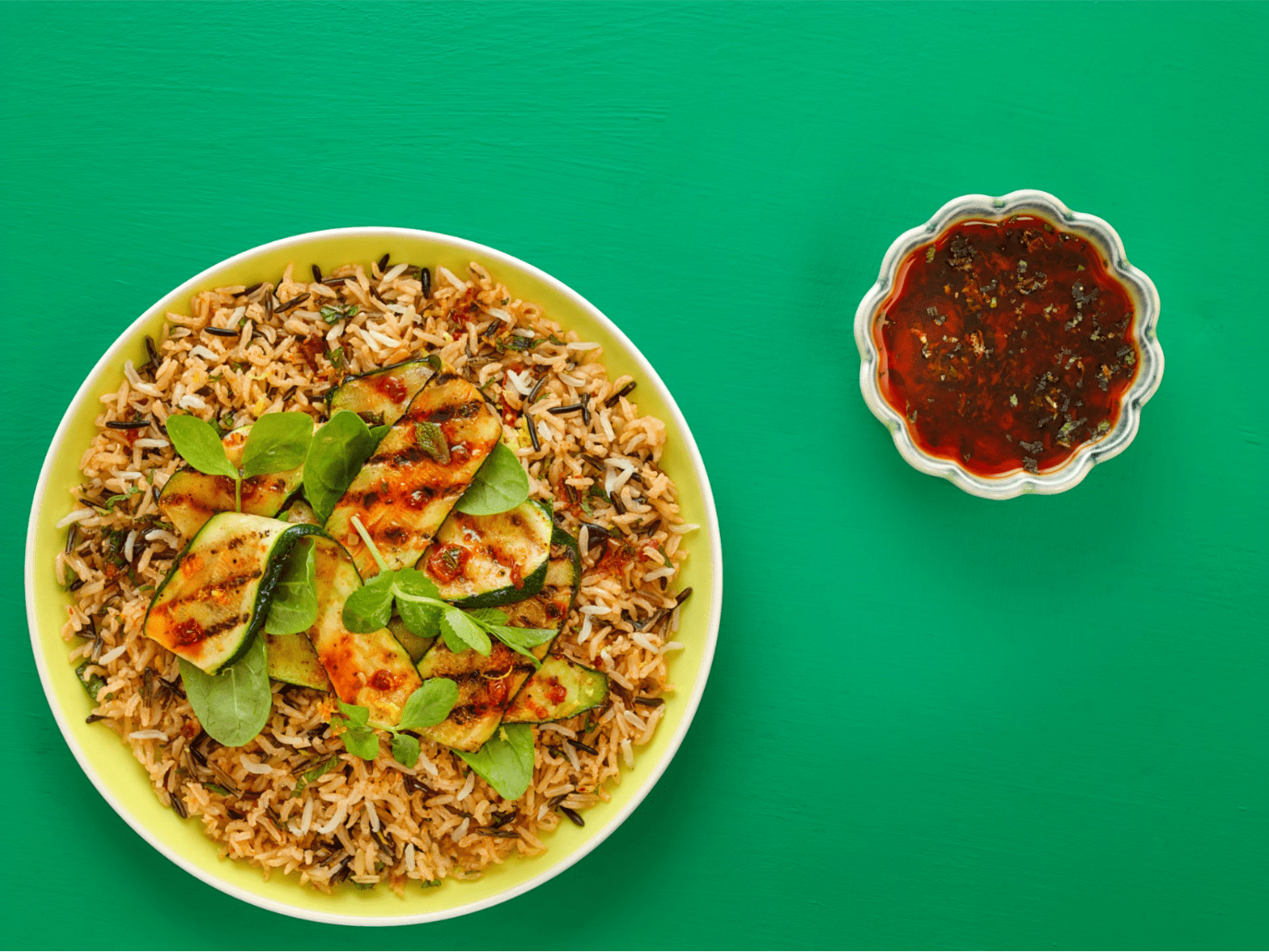 Chargrilled ourgette Harissa Rice Salad Recipe | Tilda