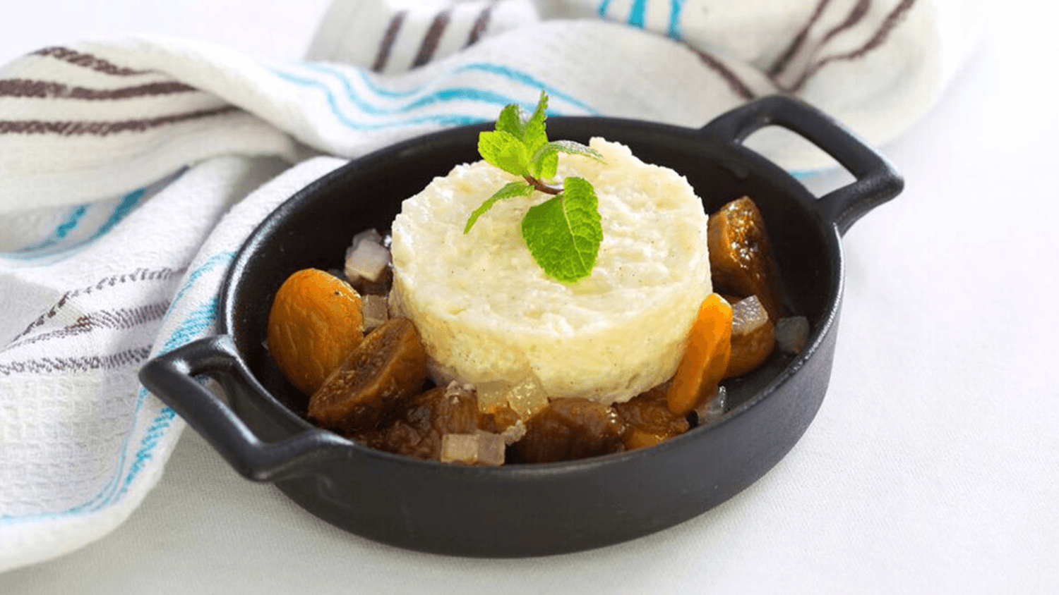 White Chocolate Rice Pudding Parfait with Poached Winter Fruits