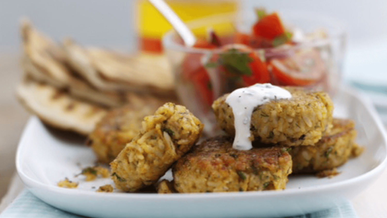 Falafel Served With Tomato & Red Onion Salad Recipe | Tilda