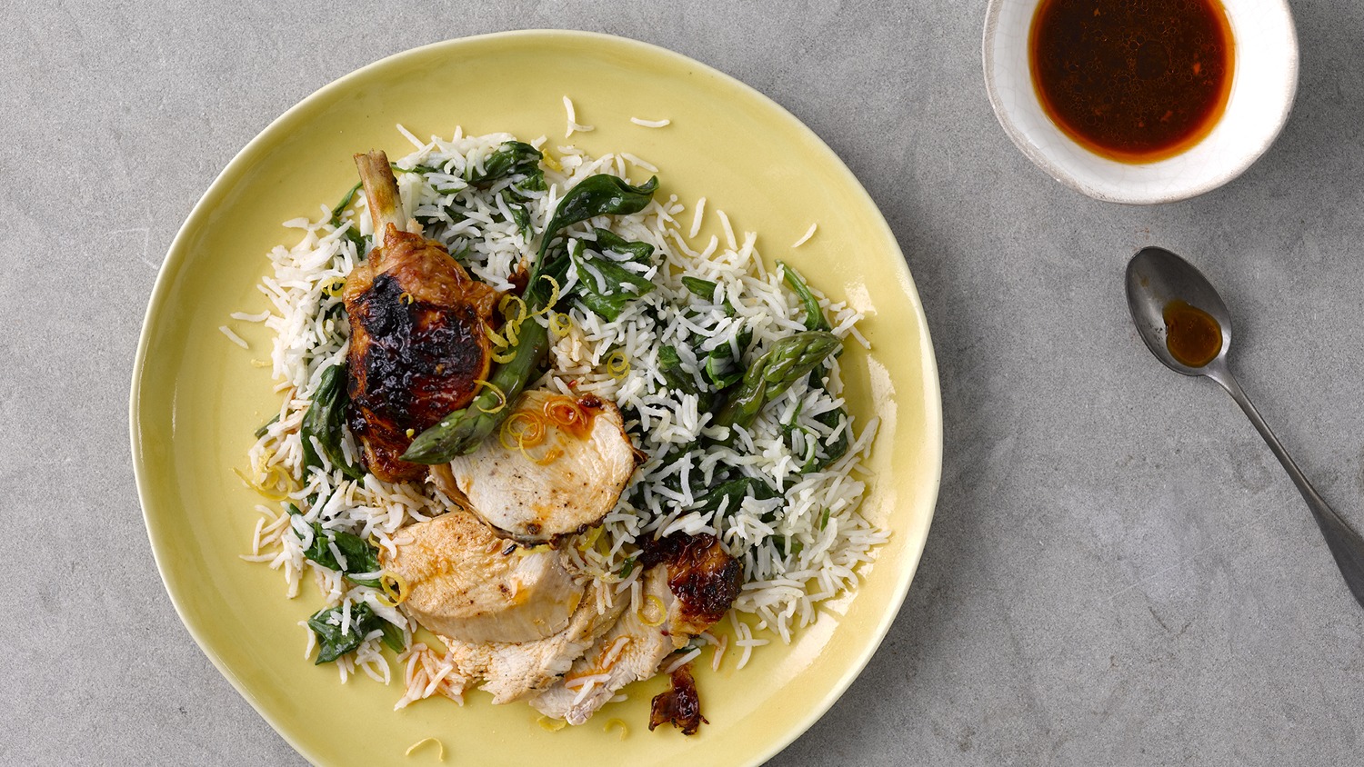 Lemon & Chilli Chicken with Asparagus & Coconut Rice