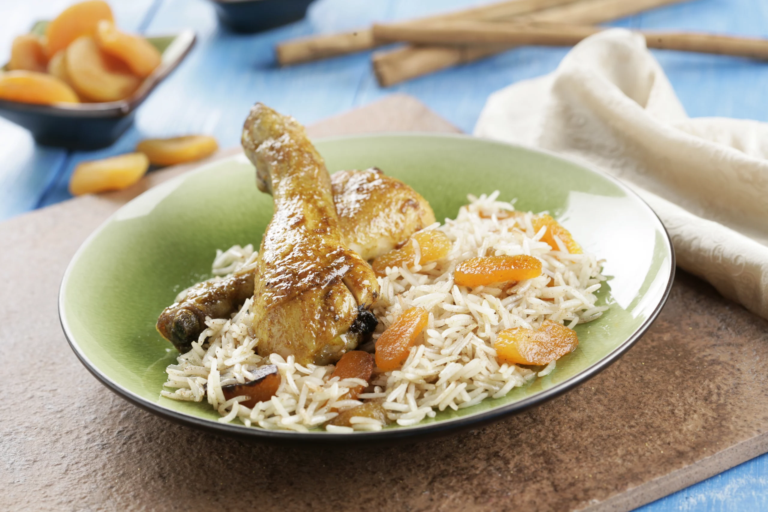 Pollo al curry de Madrás con arroz Basmati y coco