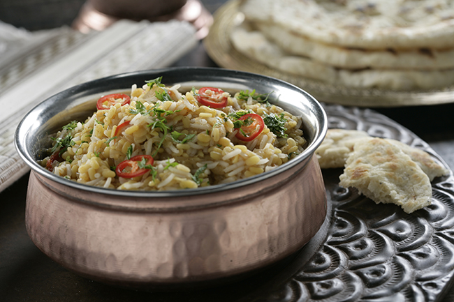 Ghana Dal o lentejas con arroz Basmati