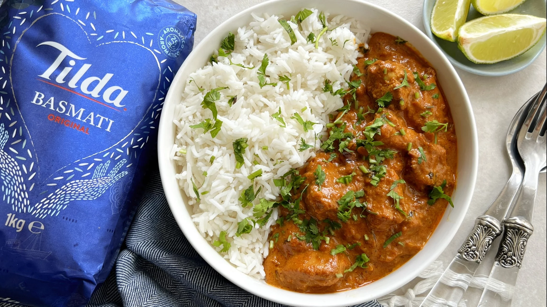Pollo tikka masala con arroz basmati Tilda