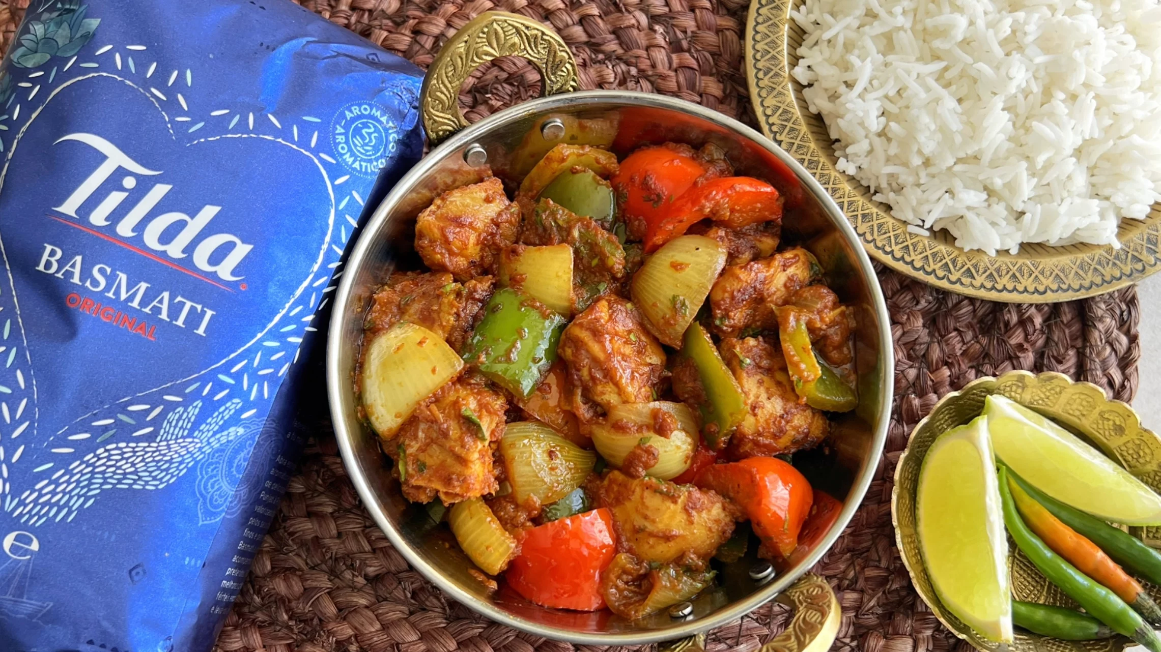 Pollo Jalfrezi con arroz basmati Tilda