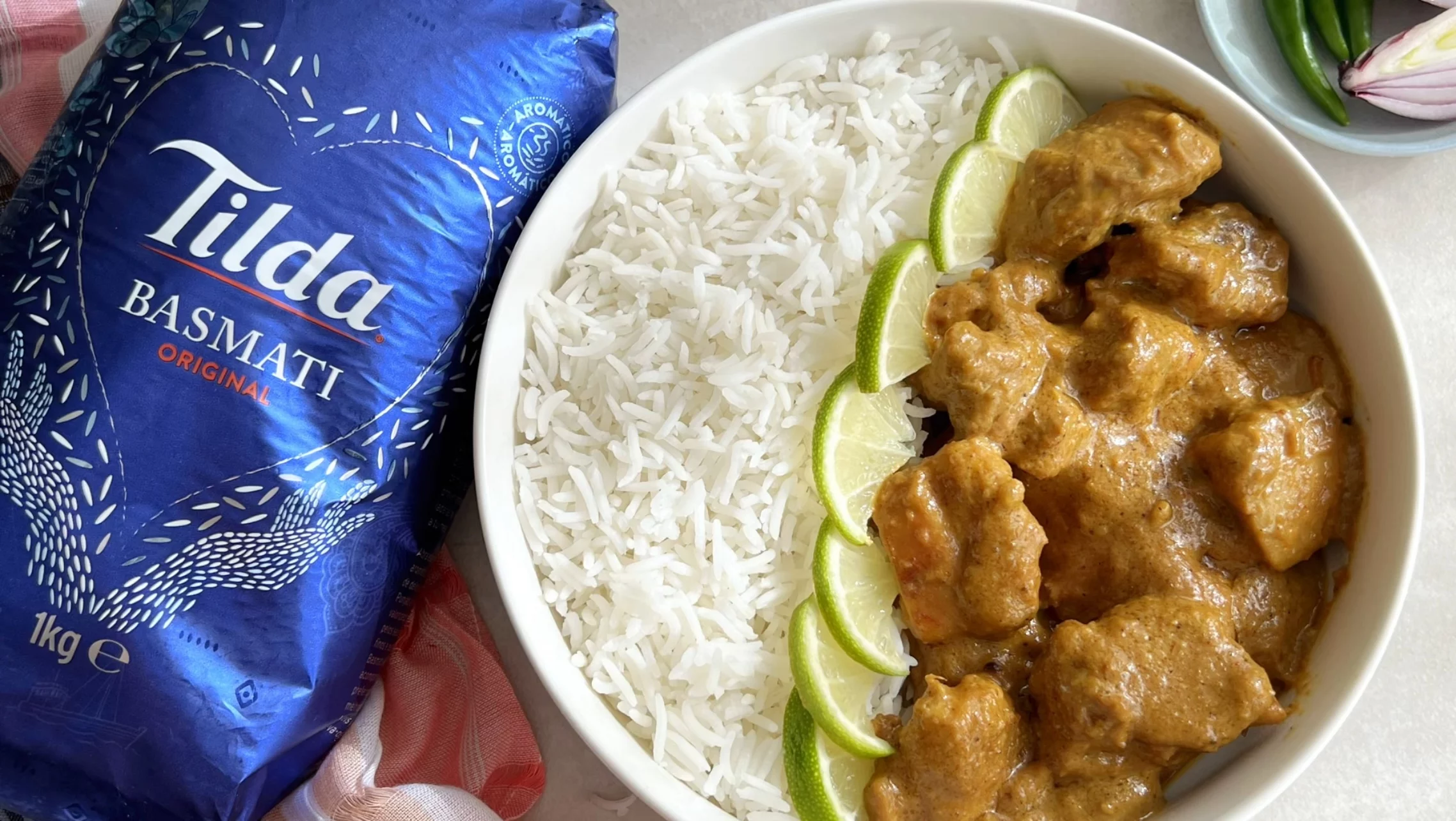 Pollo Korma con arroz Basmati Tilda