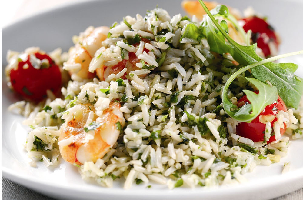 Warm Prawn, Cherry Tomato & Rice Salad