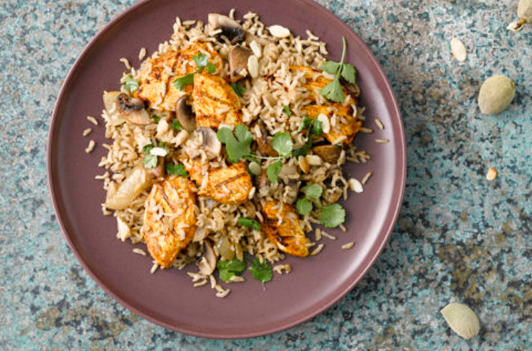 Tandoori Chicken with Mushroom Pilau