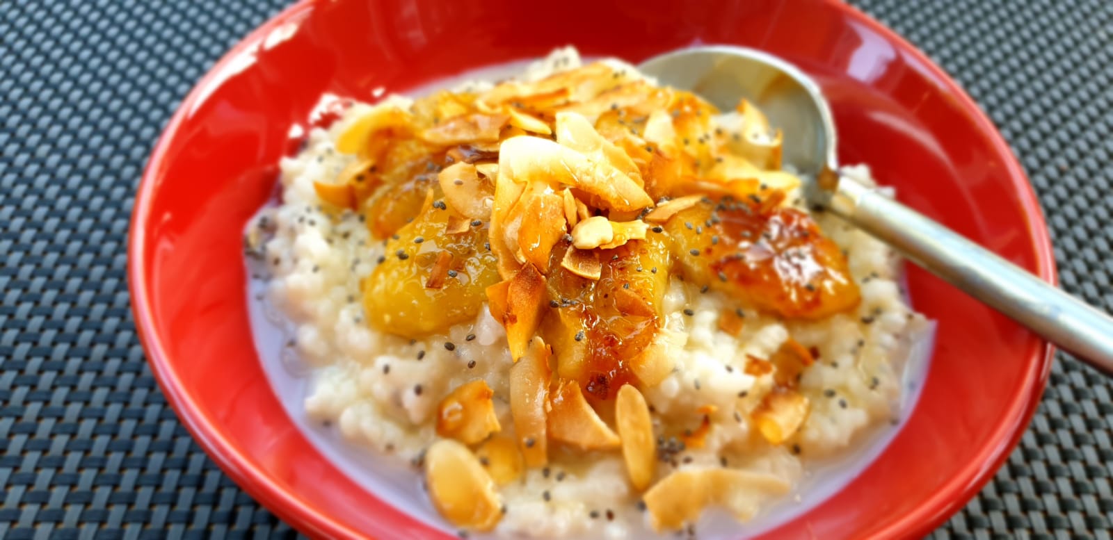 Rice Porridge with Caramelised Banana, Coconut & Honey