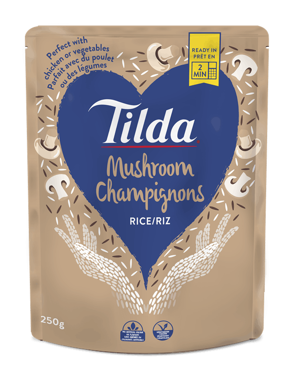Steamed Microwave Mushroom Basmati Rice | Tilda