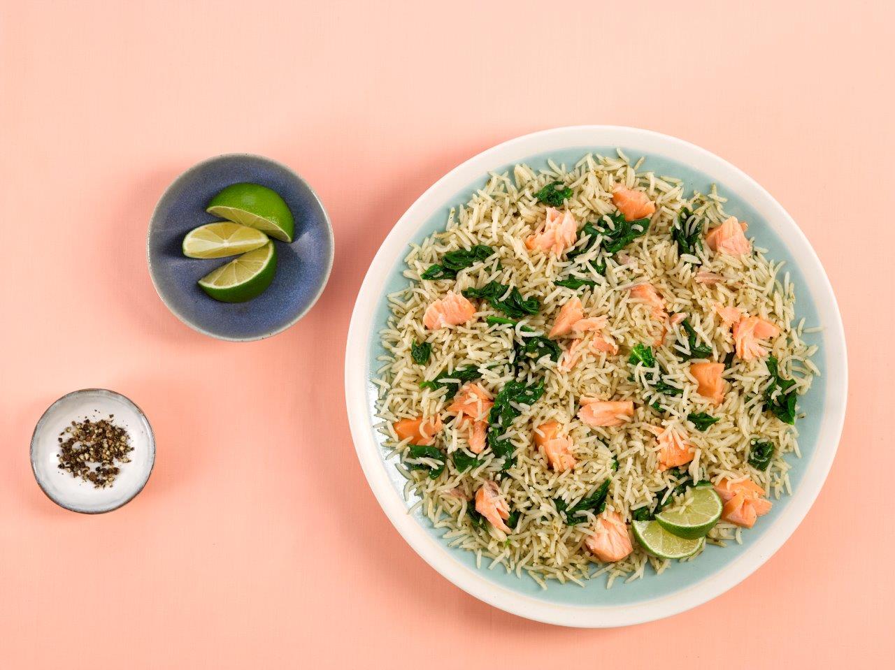 Riz aux épinards et au saumon