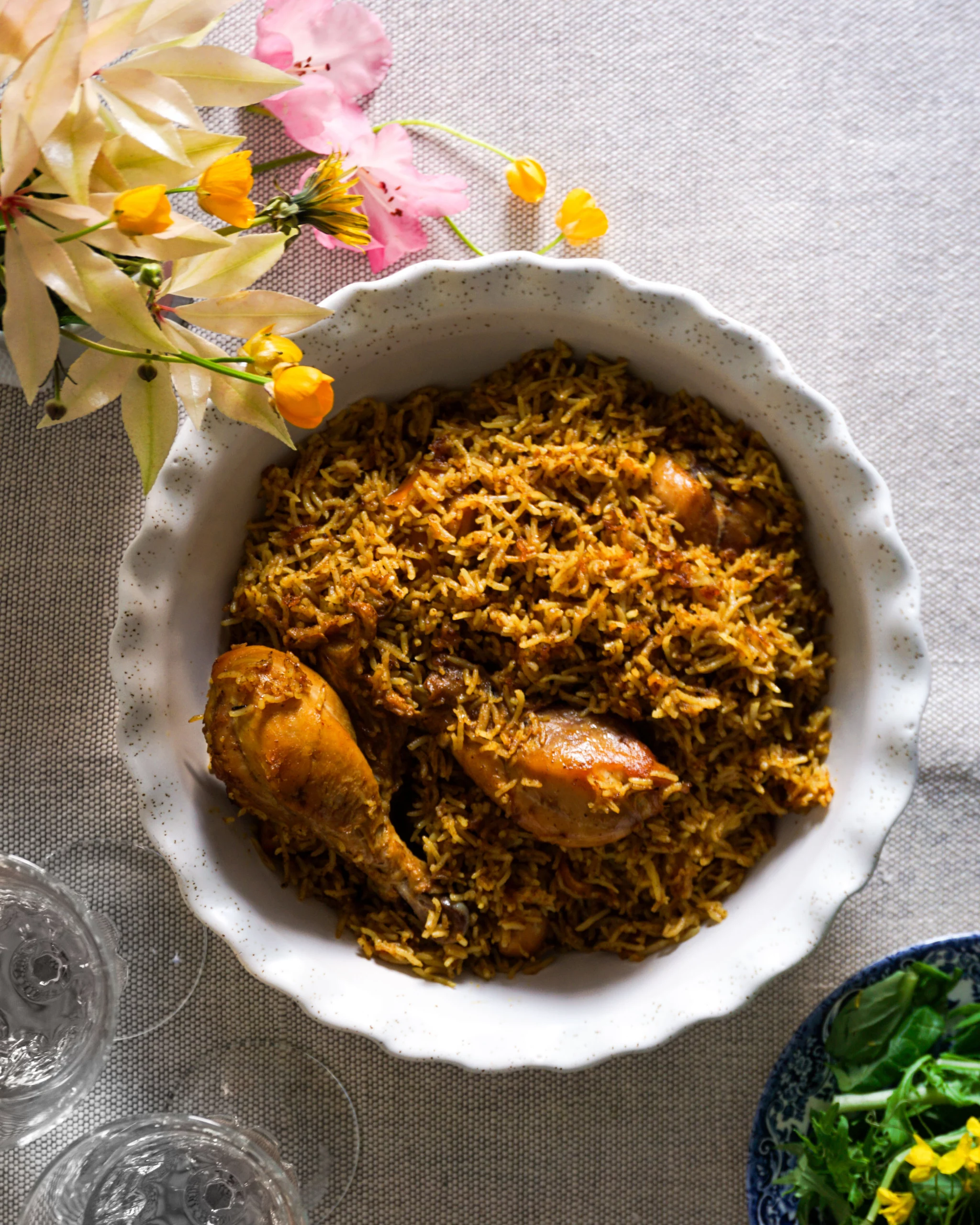 Riz au poulet, au citron et au gingembre