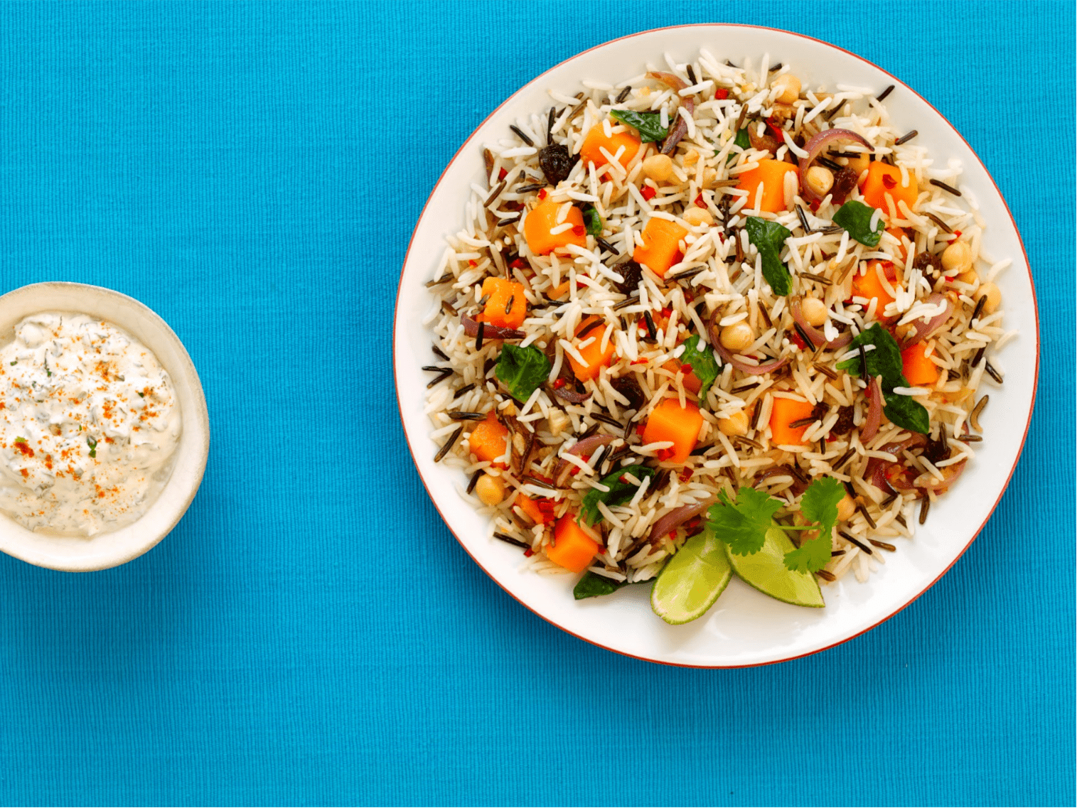 Riso pilaf speziato con ceci e patate dolci