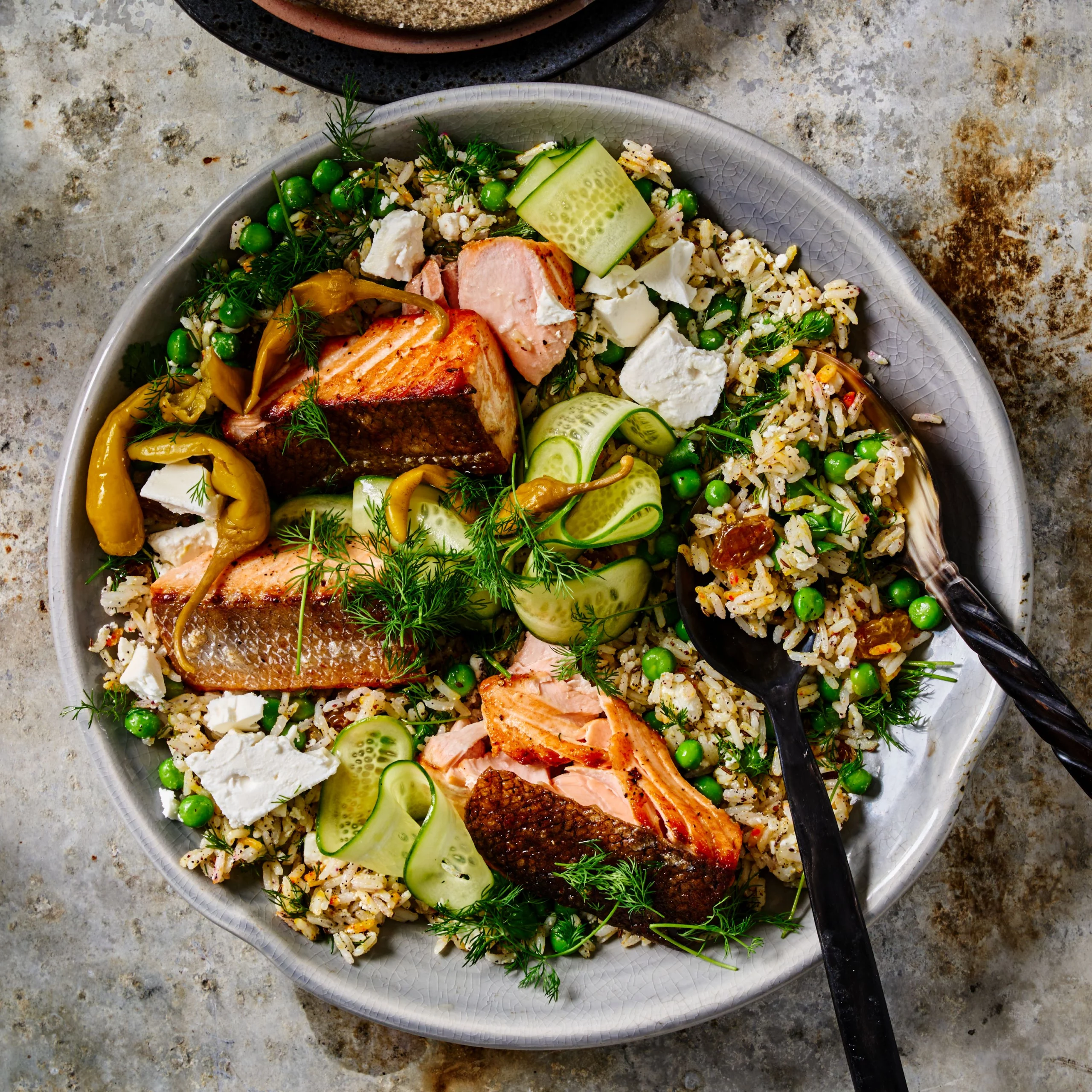 Dille pilav met zalm