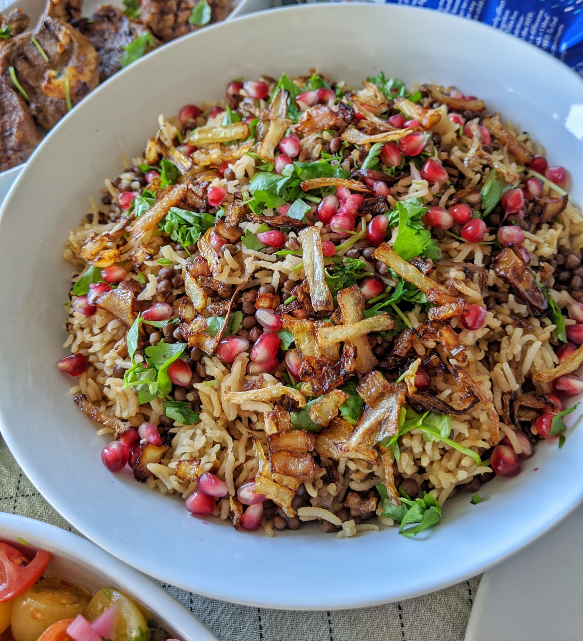 Mujadara - Lentils and Rice with Crispy Onions