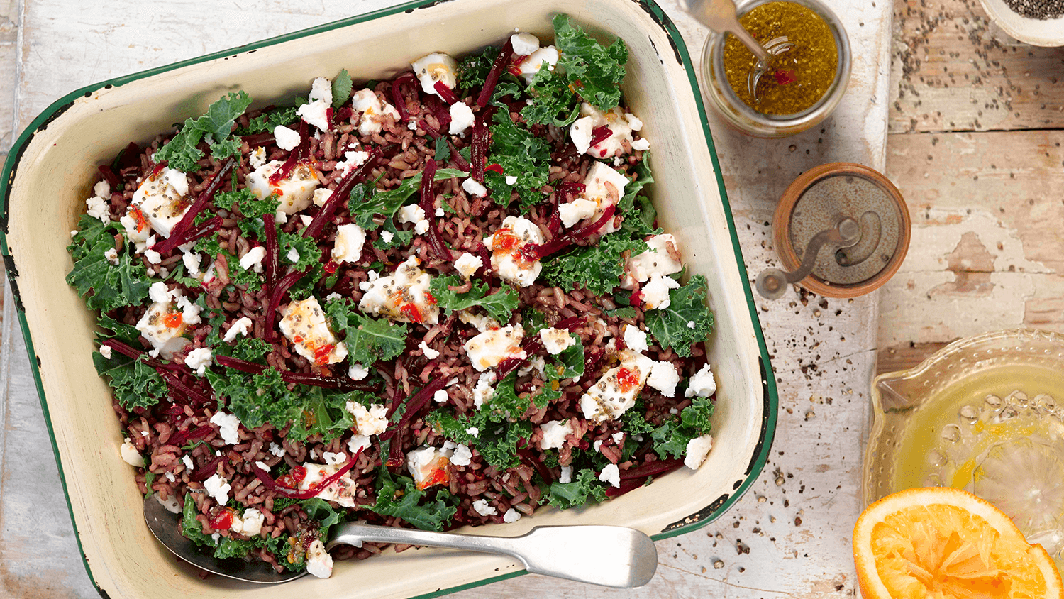 beetroot and feta salad with orange dressing Beet Salad with Figs, Feta, Quick Candied Pecans, and Maple Orange Dressing