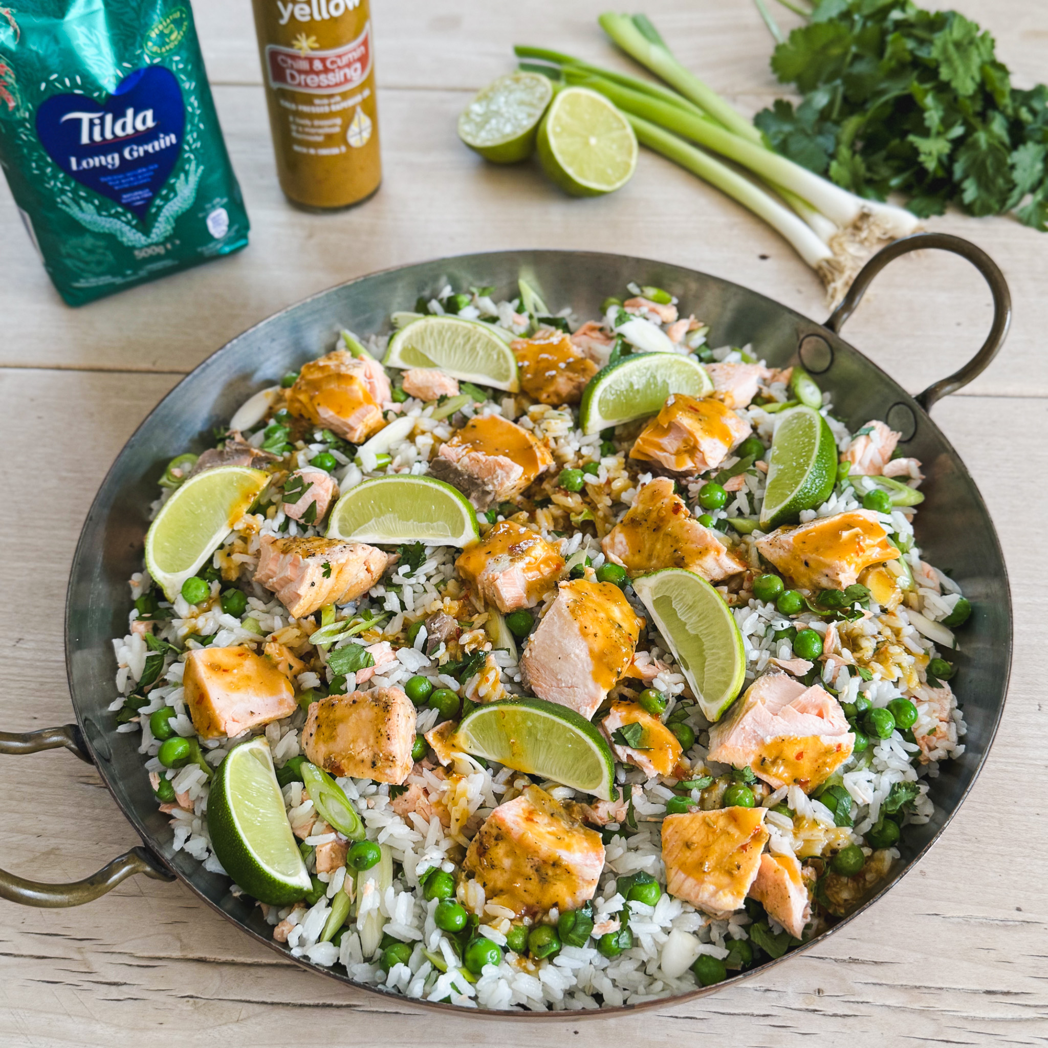 Chilli & Cumin Salmon with Long Grain Rice Recipe