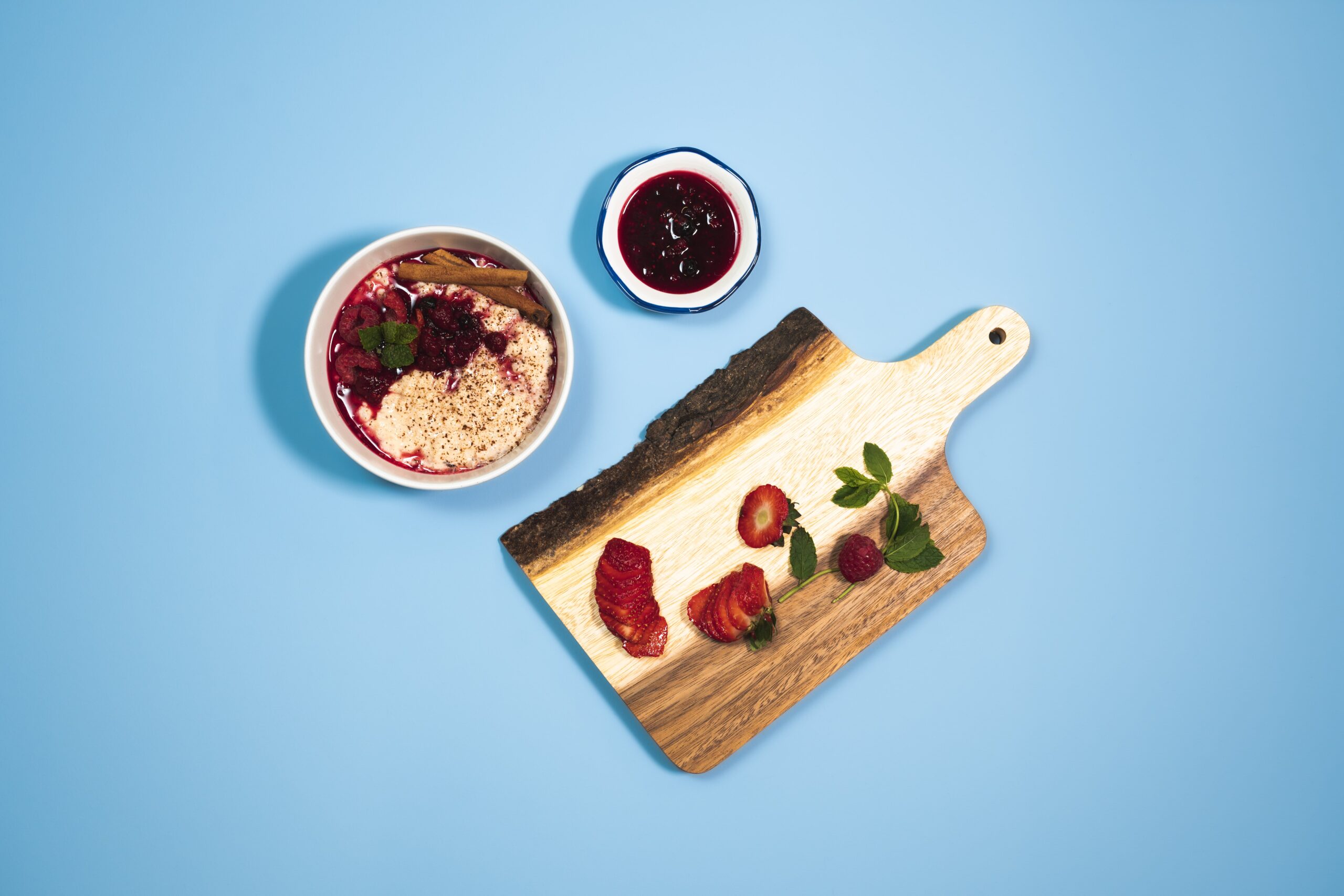 Rice Pudding with Cinnamon and Jam