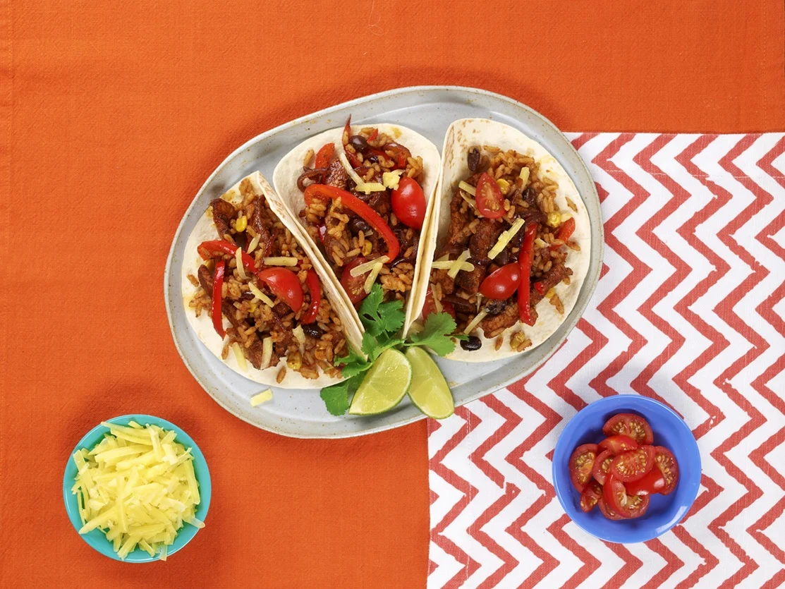 SMOKY RICE & PORK TACOS WITH TILDA SPICY MEXICAN